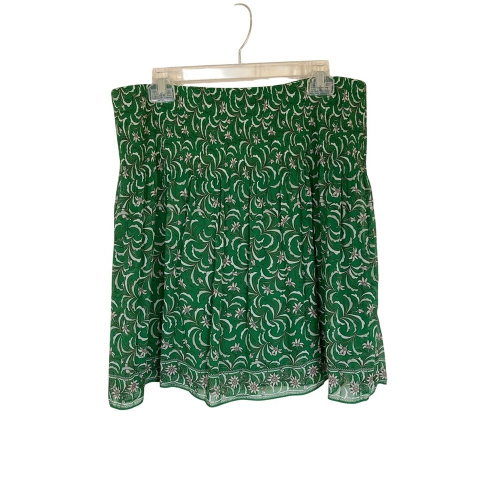 Max Studio Green Floral Preppy Mini Skirt Size XL‎ Lightweight Beach Summer